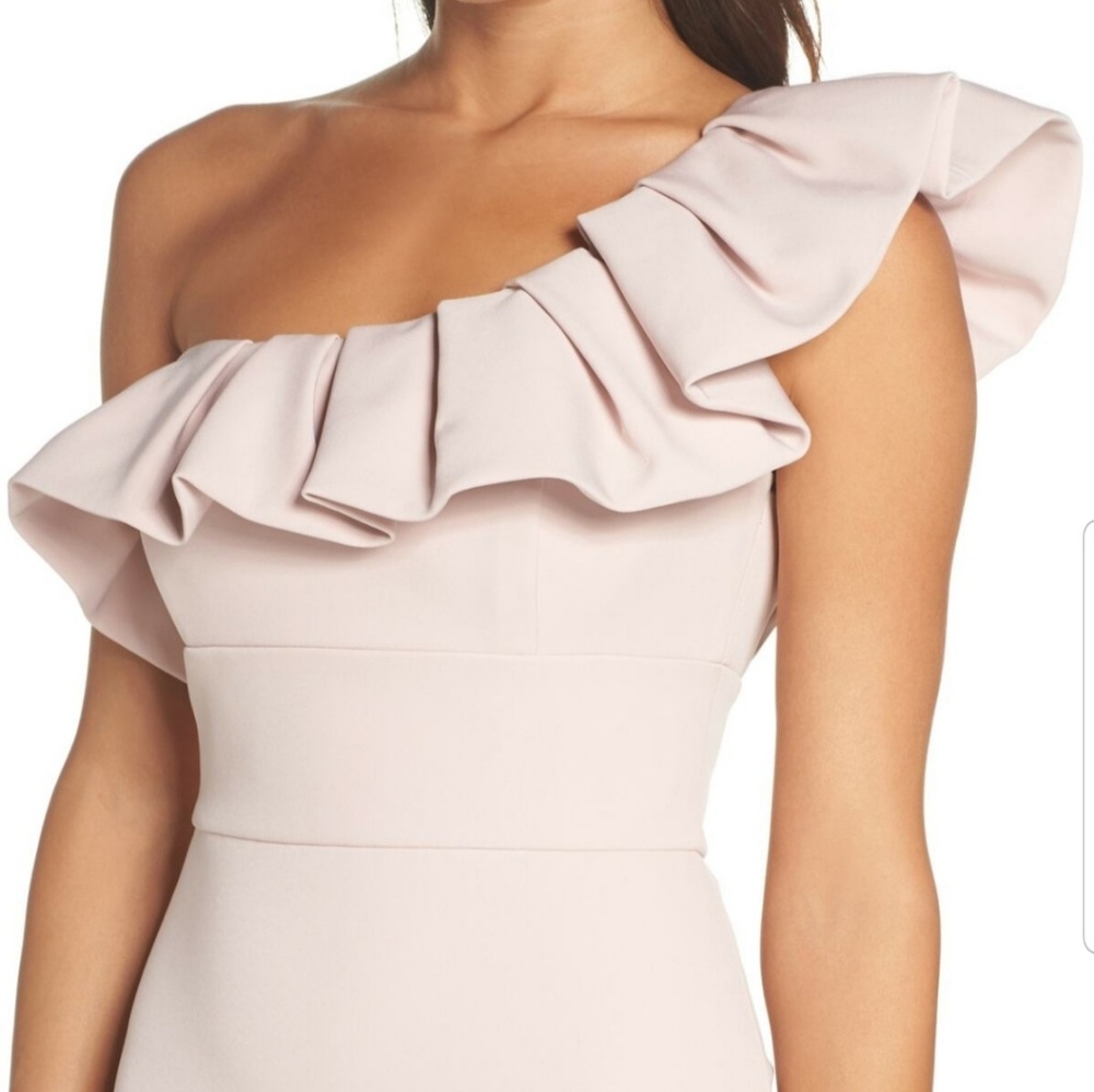 Ever New Melbourne one shoulder blush pink dress